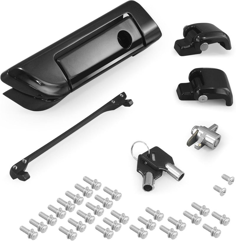 Tour Trunk Latches Tour Trunk Lid Latch with Keys Fit for Harley Touring Road King Road Glide Street Glide Electra Glide Ultra-Classic 2014-2025 (Matte Black)